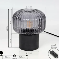 hofstein Lampe de table Gallo Noir, 1 lumière