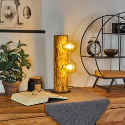 Lampes Vintages & Rétros-hofstein Lampe de table Garrata Écru, Noir, 2 lumières