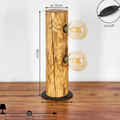 Lampes Vintages & Rétros-hofstein Lampe de table Garrata Écru, Noir, 2 lumières