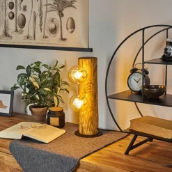 Lampes Vintages & Rétros-hofstein Lampe de table Garrata Écru, Noir, 2 lumières