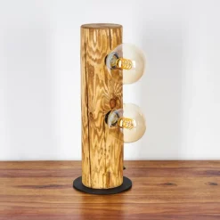 Lampes Vintages & Rétros-hofstein Lampe de table Garrata Écru, Noir, 2 lumières