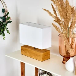 Lampes En Tissu-hofstein Lampe de table Geneva Bois clair, 1 lumière