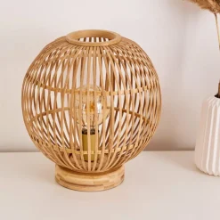 Style Boho-Chic-hofstein Lampe de table Geubus Brun clair, 1 lumière