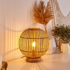 Style Boho-Chic-hofstein Lampe de table Geubus Brun clair, 1 lumière