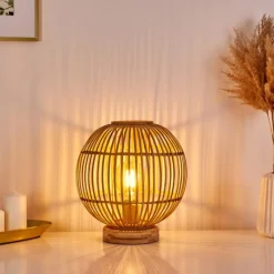 Style Boho-Chic-hofstein Lampe de table Geubus Brun clair, 1 lumière