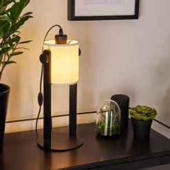 Lampes Industrielles-hofstein Lampe de table Gibralter Noir, 1 lumière