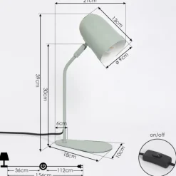 hofstein Lampe de table Gilsbro Vert, 1 lumière