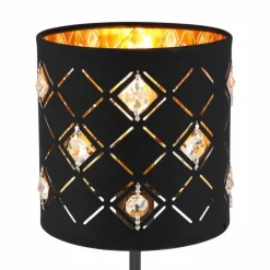 Lampes En Tissu-Luminaires Globo Lighting Lampe de table Globo ABBEY Noir, 1 lumière