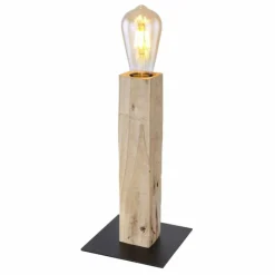 Luminaires Rustiques-Luminaires Globo Lighting Lampe de table Globo ADALIE Bois clair, Noir, 1 lumière