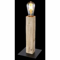 Luminaires Rustiques-Luminaires Globo Lighting Lampe de table Globo ADALIE Bois clair, Noir, 1 lumière