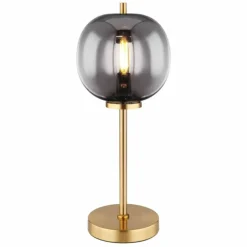 Suspension Verre Fumé-Luminaires Globo Lighting Lampe de table Globo BLACKY Laiton, 1 lumière