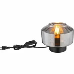 Suspension Verre Fumé-Luminaires Globo Lighting Lampe de table Globo CHRISTIANA Noir, 1 lumière