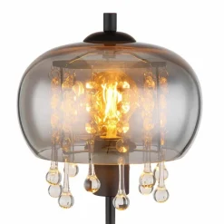 Suspension Verre Fumé-Luminaires Globo Lighting Lampe de table Globo CORRY Noir, 1 lumière