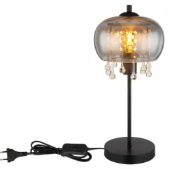 Suspension Verre Fumé-Luminaires Globo Lighting Lampe de table Globo CORRY Noir, 1 lumière