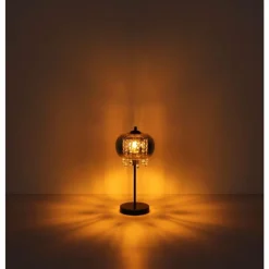 Suspension Verre Fumé-Luminaires Globo Lighting Lampe de table Globo CORRY Noir, 1 lumière