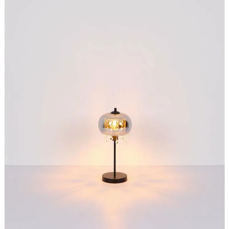 Suspension Verre Fumé-Luminaires Globo Lighting Lampe de table Globo CORRY Noir, 1 lumière