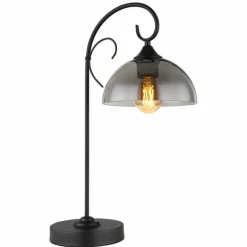 Luminaires Antiques-Luminaires Globo Lighting Lampe de table Globo COTTAGE Noir, 1 lumière