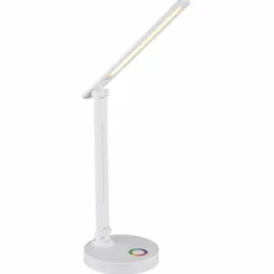 Luminaires Globo Lighting Lampe de table Globo GERALDO LED Blanc, 1 lumière, Changeur de couleurs* Lampes À Poser