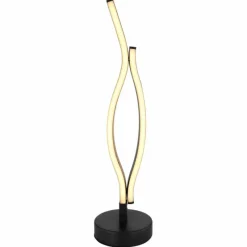 Lampes En Bois-Luminaires Globo Lighting Lampe de table Globo GERONIMO LED Couleur bois, Noir, 1 lumière