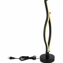 Lampes En Bois-Luminaires Globo Lighting Lampe de table Globo GERONIMO LED Couleur bois, Noir, 1 lumière