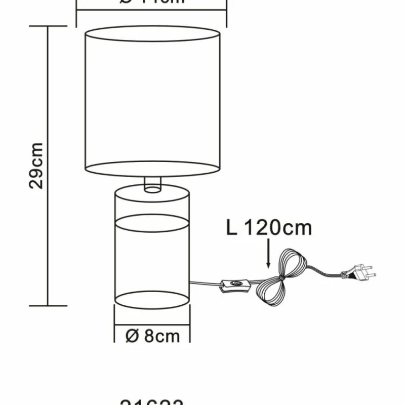 Lampes En Tissu-Luminaires Globo Lighting Lampe de table Globo IGA Couleur bois, Noir, 1 lumière