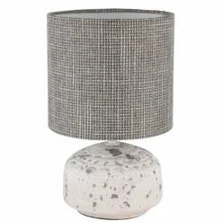 Lampes En Tissu-Luminaires Globo Lighting Lampe de table Globo IGA Gris, Blanc, 1 lumière