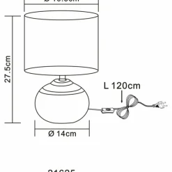 Lampes En Tissu-Luminaires Globo Lighting Lampe de table Globo IGA Blanc, 1 lumière