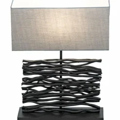 Lampes En Tissu-Luminaires Globo Lighting Lampe de table Globo JAMIE Noir, 1 lumière