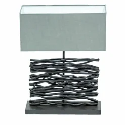 Lampes En Tissu-Luminaires Globo Lighting Lampe de table Globo JAMIE Noir, 1 lumière