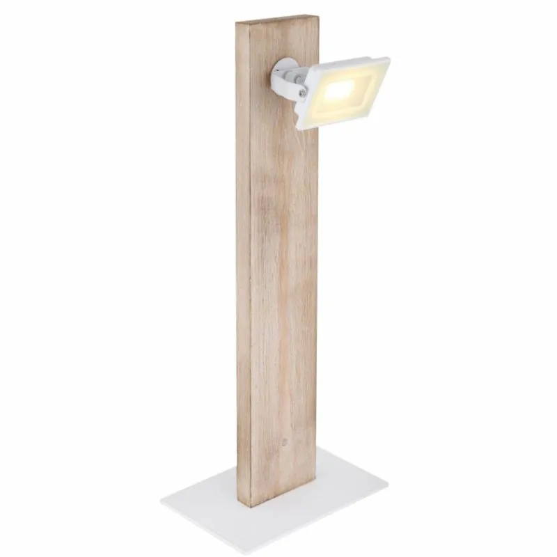 Lampes En Bois-Luminaires Globo Lighting Lampe de table Globo JOYA LED Bois clair, Blanc, 1 lumière