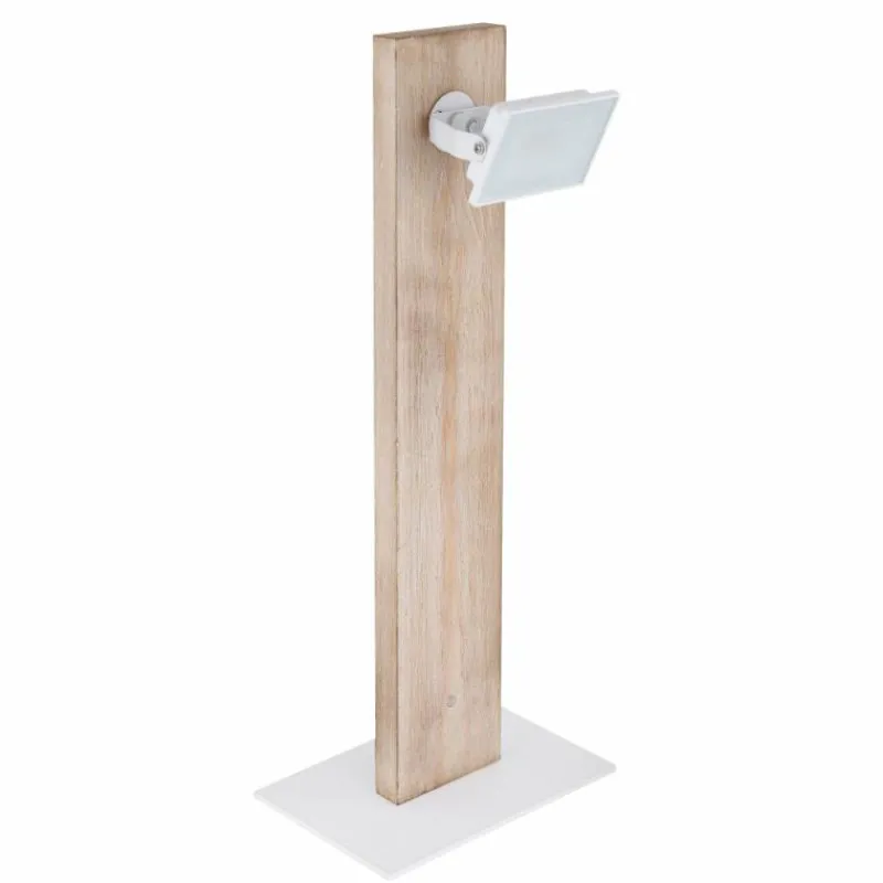 Lampes En Bois-Luminaires Globo Lighting Lampe de table Globo JOYA LED Bois clair, Blanc, 1 lumière