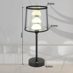 Lampes En Tissu-Luminaires Globo Lighting Lampe de table Globo LUNKI LED Noir, 1 lumière