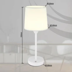 Lampes En Tissu-Luminaires Globo Lighting Lampe de table Globo LUNKI LED Blanc, 1 lumière