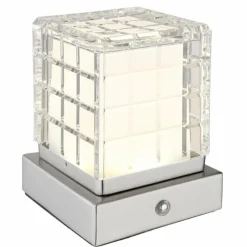 Luminaires Globo Lighting Lampe de table Globo LUNKI LED Nickel mat, 1 lumière