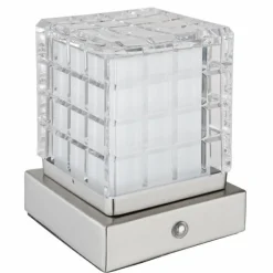 Luminaires Globo Lighting Lampe de table Globo LUNKI LED Nickel mat, 1 lumière