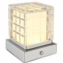 Luminaires Globo Lighting Lampe de table Globo LUNKI LED Nickel mat, 1 lumière