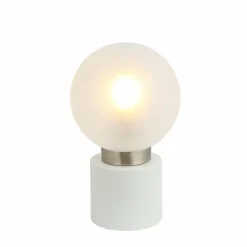 Luminaires Globo Lighting Lampe de table Globo MARKA Nickel mat, Blanc, 1 lumière