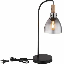 Suspension Verre Fumé-Luminaires Globo Lighting Lampe de table Globo MATTEA Noir, 1 lumière