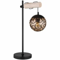 Lampes En Bois-Luminaires Globo Lighting Lampe de table Globo MAXI Écru, Noir, 1 lumière