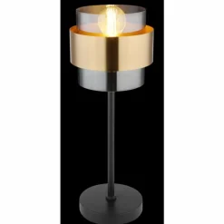 Suspension Verre Fumé-Luminaires Globo Lighting Lampe de table Globo MILLEY Noir, 1 lumière