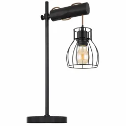 Lampes En Bois-Luminaires Globo Lighting Lampe de table Globo MINA Noir, 1 lumière