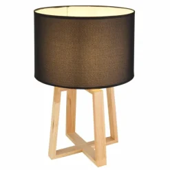 Lampes En Tissu-Luminaires Globo Lighting Lampe de table Globo MORITZ Brun, Argenté, 1 lumière