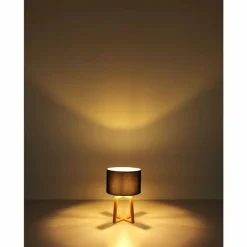 Lampes En Tissu-Luminaires Globo Lighting Lampe de table Globo MORITZ Brun, Argenté, 1 lumière