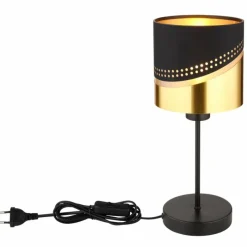 Lampes En Tissu-Luminaires Globo Lighting Lampe de table Globo OR Noir, 1 lumière