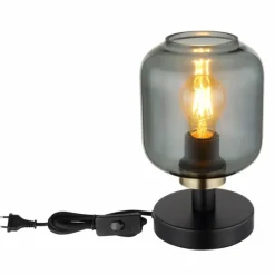 Suspension Verre Fumé-Luminaires Globo Lighting Lampe de table Globo OTHMAR Bronze, Noir, 1 lumière