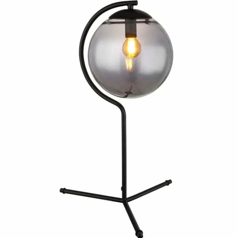 Suspension Verre Fumé-Luminaires Globo Lighting Lampe de table Globo PORRY Noir, 1 lumière