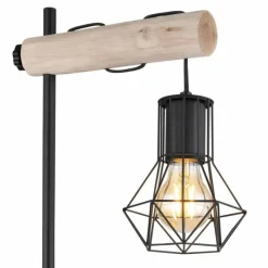 Lampes En Bois-Luminaires Globo Lighting Lampe de table Globo PRISKA Écru, Noir, 1 lumière