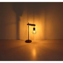 Lampes En Bois-Luminaires Globo Lighting Lampe de table Globo PRISKA Écru, Noir, 1 lumière