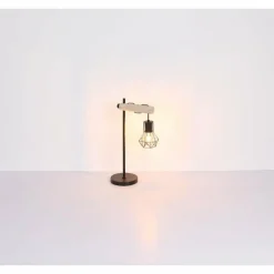 Lampes En Bois-Luminaires Globo Lighting Lampe de table Globo PRISKA Écru, Noir, 1 lumière