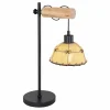 Lampes En Tissu-Luminaires Globo Lighting Lampe de table Globo REX Bois clair, Noir, 1 lumière
